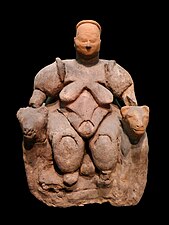 Moeder godin Zittende vrouw van Çatalhöyük, vooraanzicht