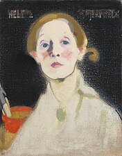 Autoportrait sur fond noir, 1915, Helsinki, Galerie nationale de Finlande.