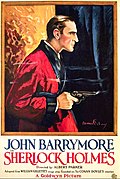 John Barrymore op een poster voor de film Sherlock Holmes (1922).