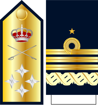 <span class="mw-page-title-main">Admiral general (Spain)</span> Four star general of the Spanish Navy