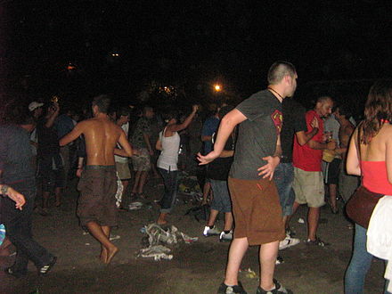 People dancing on the beach during the Spirit of Burgas Fest