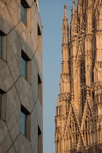 File:St. Stephen's Cathedral (partial) vs modern architectural pattern. Vienna, Austria, Central Europe. October 20, 2012.jpg