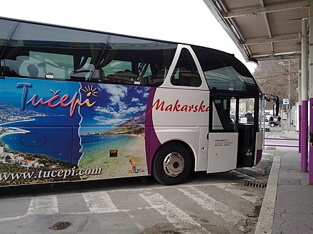 A bus operated by the Croatian company Promet Makarska