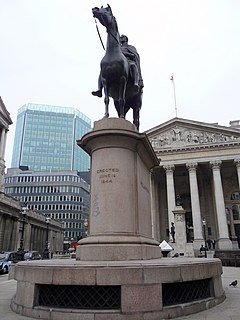 Equestrian statue of the Duke of Wellington, City of London statue in the City of London, England