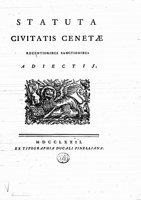 Gli statuti di Ceneda (Statuta civitatis Cenetae), 1772