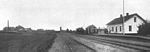 Skivarps sockerbruks station 1924, sockerbruket till vänster i bild