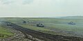 TR-85M1 tanks in Mălina firing range for a military demonstration.