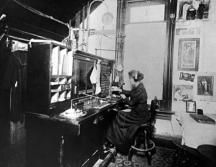 Telephone operator, c. 1900