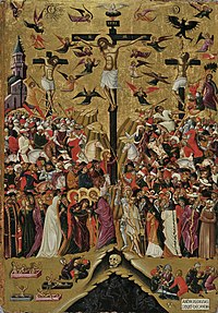 Andreas Pavias, The Impenitent thief to our right, late 1400s The Crucifixion-Andreas Pavias.jpg