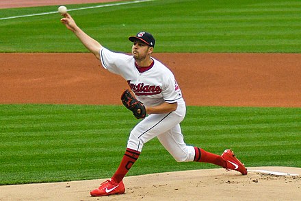 Bauer with the Indians in 2017