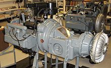 Tucker 335 engine and Tuckermatic R-1-2 transmission (trans recovered from car #1042; note second torque converter on the end). Tucker335andTuckermaticR12.JPG