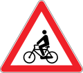 Bikes can cross on the road