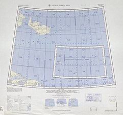 Mapa que inclou dels illes De Long (AMS, 1964)