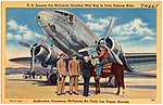 Thumbnail for File:U.S. Senator Pat McCarran handing mail bag to Pony Express rider, Dedication Ceremony, McCarran Air Field, Las Vegas, Nevada (74665).jpg