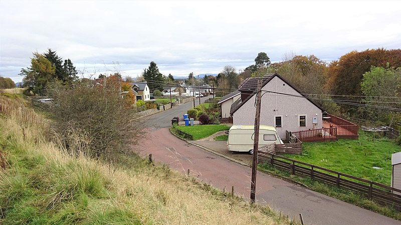 File:Village view from the railway embankment at the Wilsontown Ironworks Site, Lanarkshire, Scotland.jpg