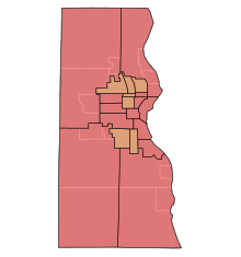 Milwaukee County districts WI Assembly Partisan Map 1925 MilwaukeeCo.svg