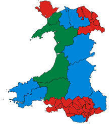 Map of the 2017 election results. Wales Parliamentary Constituency 2017 Results.svg
