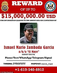 Affiche de recherche d'Ismael « El Mayo » Zambada Garcia.