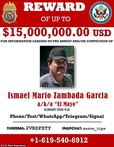 File:Wanted poster of Ismael "El Mayo" Zambada.jpg