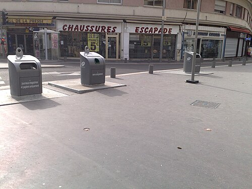 Centralised collection of Point for recyclables in Nice France