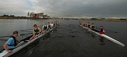 Swansea and Cardiff Universities Men's Senior eights during The Welsh Boat Race in 2006