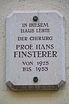 Hans Finsterer - memorial plaque