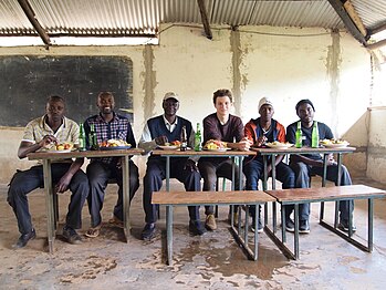 From left to right: Emmy, Medad, (did some finances and organized catering), Adrian (the director of ACCT), me, Steven from the Wikimedia Community User Group Uganda, Isaac (Icem4k)