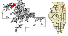 Will County Illinois beépített és be nem épített területek Oswego Highlighted.svg