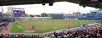 A Triple-A game featuring the Worcester Red Sox in June 2021 WooSox vs. IronPigs - June 19, 2021.jpg