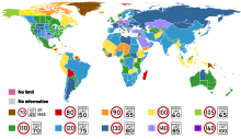 World Speed Limits.svg