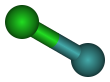 Ball-and-stick model of xenon monochloride Xenon-monochloride-3D-balls.svg