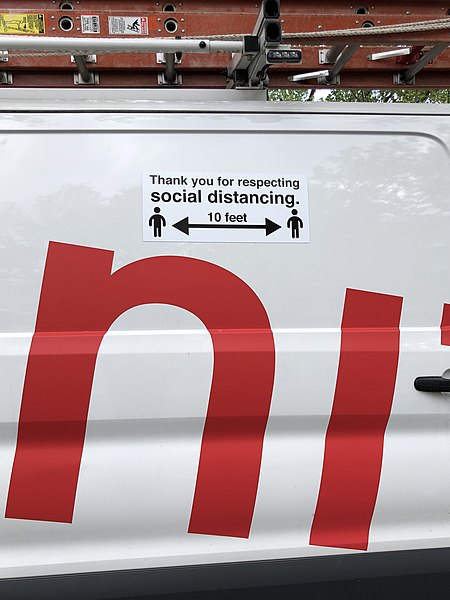 File:Xfinity van with social distancing sign 2020-05-09.jpg