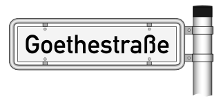 Ein Straßenschild zeigt den S