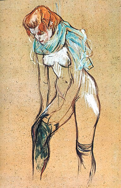 File:(Albi) Femme qui tire son bas 1894 - Toulouse-Lautrec - Musée Toulouse-Lautrec MTL.177.jpg