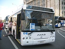 Двухдверный ЛиАЗ-5292.60 на параде автобусов в Москве, 2015