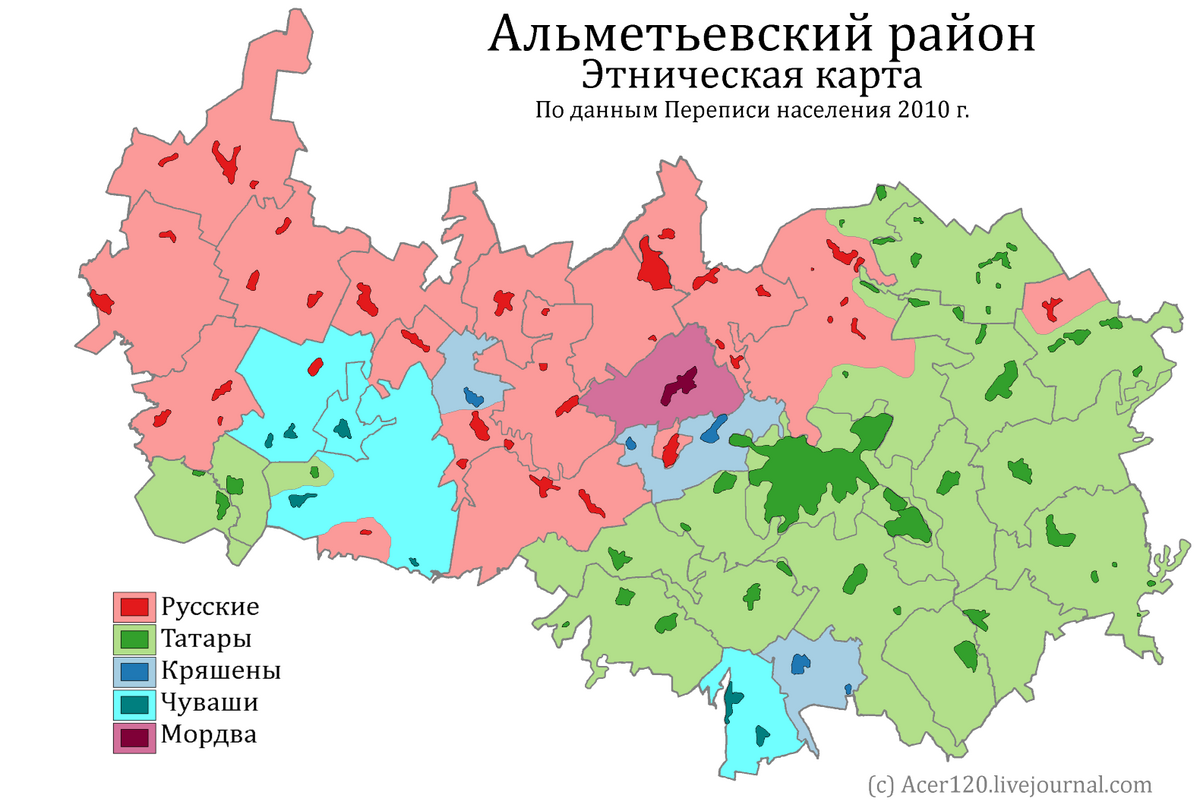 Карта татарии с районами