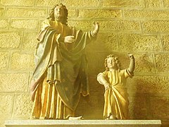 Statues de saint Joseph et Jésus (XVIIe siècle).