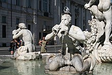Tritons of Fontana del Moro, Piazza Navona (Rome) 0 Tritons - Fontana del Moro - Piazza Navona - Rome.JPG