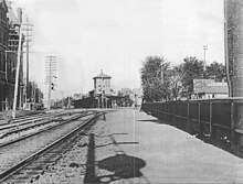 Roseville Avenue station before the track depressing in the 1890s 1890s Roseville Avenue.jpg