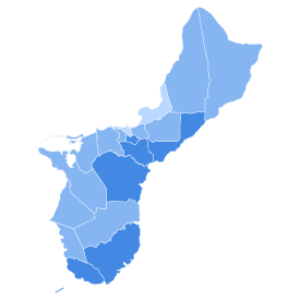 1980 United States presidential straw poll in Guam results map by village.svg