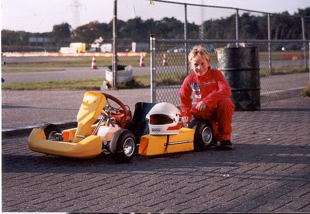Van der Zande in 1998 with his first go kart