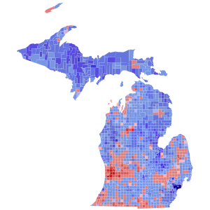 2002 United States Senate election in Michigan results map by municipality.svg