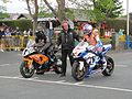 2013 Isle of Man TT — Rob Barber (29) & Josh Brookes (24) Wednesday evening practice session TT Grandstand 29 May 2013.