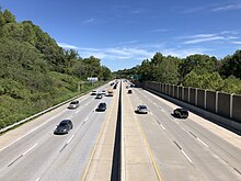 US 202 northbound in East Whiteland Township 2022-09-02 14 55 30 View north along U.S. Route 202 from the overpass for Sidley Road in East Whiteland Township, Chester County, Pennsylvania.jpg