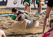 Deutsch: Beachhandball Weltmeisterschaften 2022; Tag 6: 26. Juli 2022 – Frauen, Finale, Spanien-Deutschland 0:2 (14:15, 20:22) English: 2022 Beach handball World Championships; Day 6: 26 July – Women Final – Spain-Germany 0:2 (14:15, 20:22)