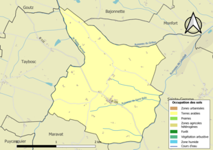 Kolorowa mapa przedstawiająca użytkowanie gruntów.