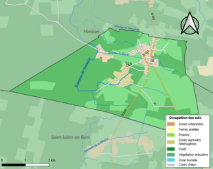 Mappa a colori che mostra l'uso del suolo.