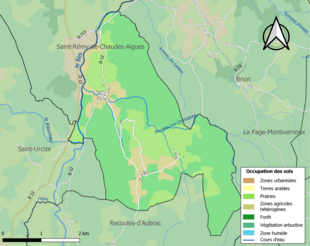 Kolorowa mapa przedstawiająca użytkowanie gruntów.