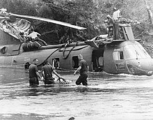 HMM-165 CH-46 is prepared for retrieval near Chu Lai, 12 March 1967 A421672.jpg