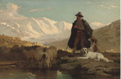 Alpine Landscape with Shepherd